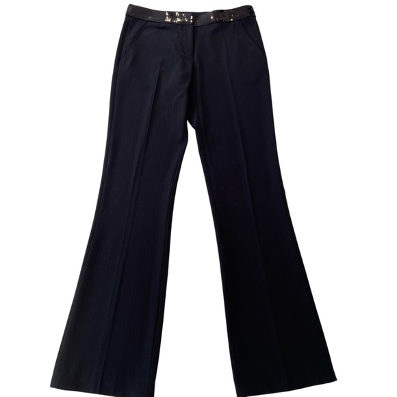 BcbgMaxAzria black dress trousers pants 6 Carla style sequin waist embellishment - Picture 1 of 13